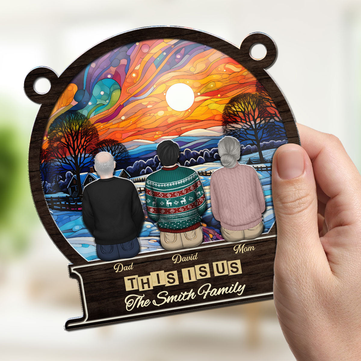 Family Forever And Ever - Personalized Custom Suncatcher