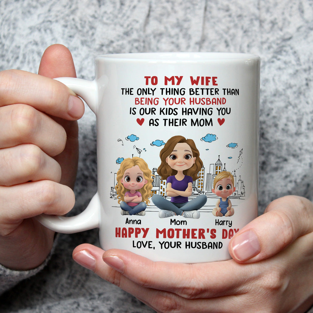 Our Kids Having You As Their Mom - Personalized Custom Coffee Mug