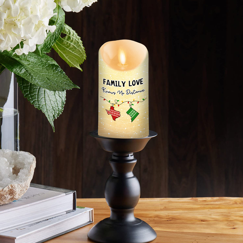 Family Love Knows No Distance - Personalized Custom LED Candle