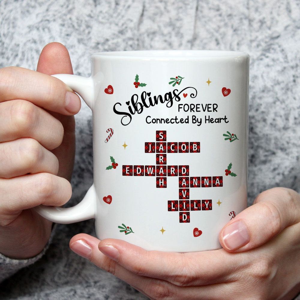 Family Connected By Heart - Personalized Custom Coffee Mug