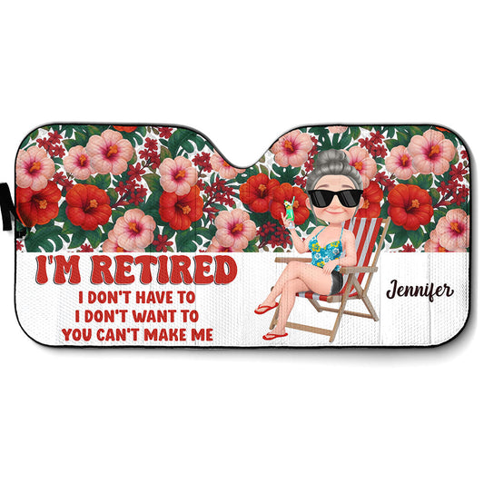 I Am Retired - Personalized Custom Car Sunshade