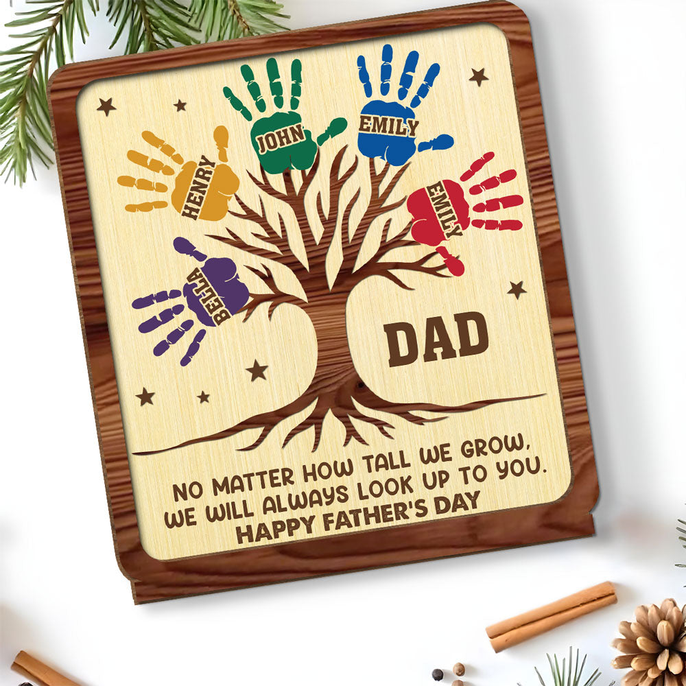 Still Looking Up To You- Personalized Custom 2-Layer Wood Plaque With Flat Base