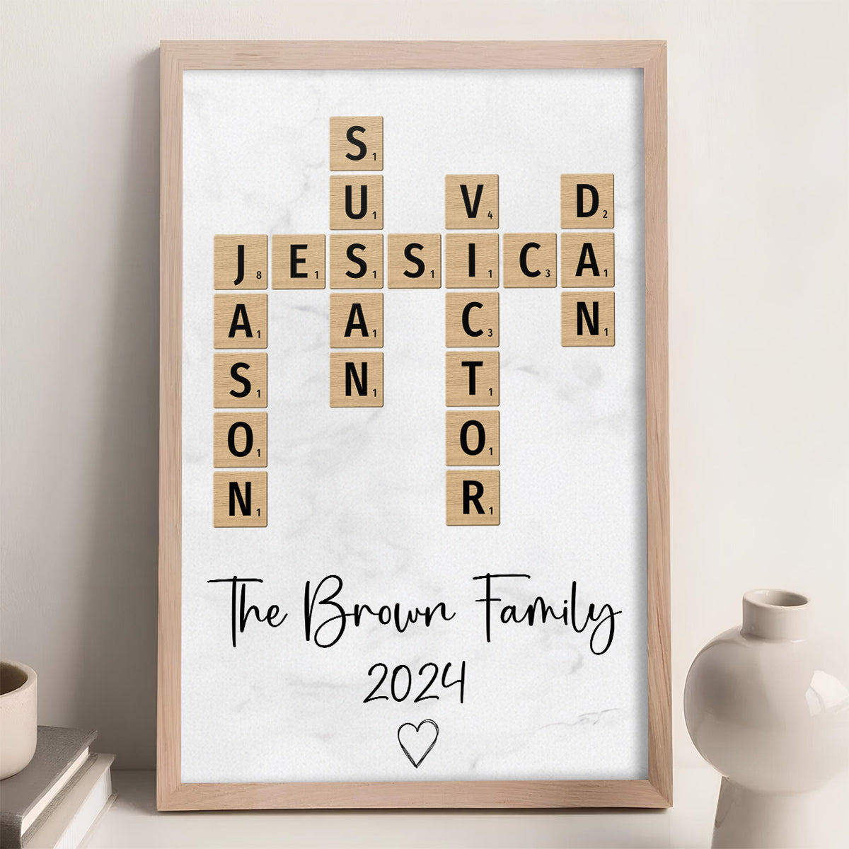 Family Crossword Art  - Personalized Custom Poster