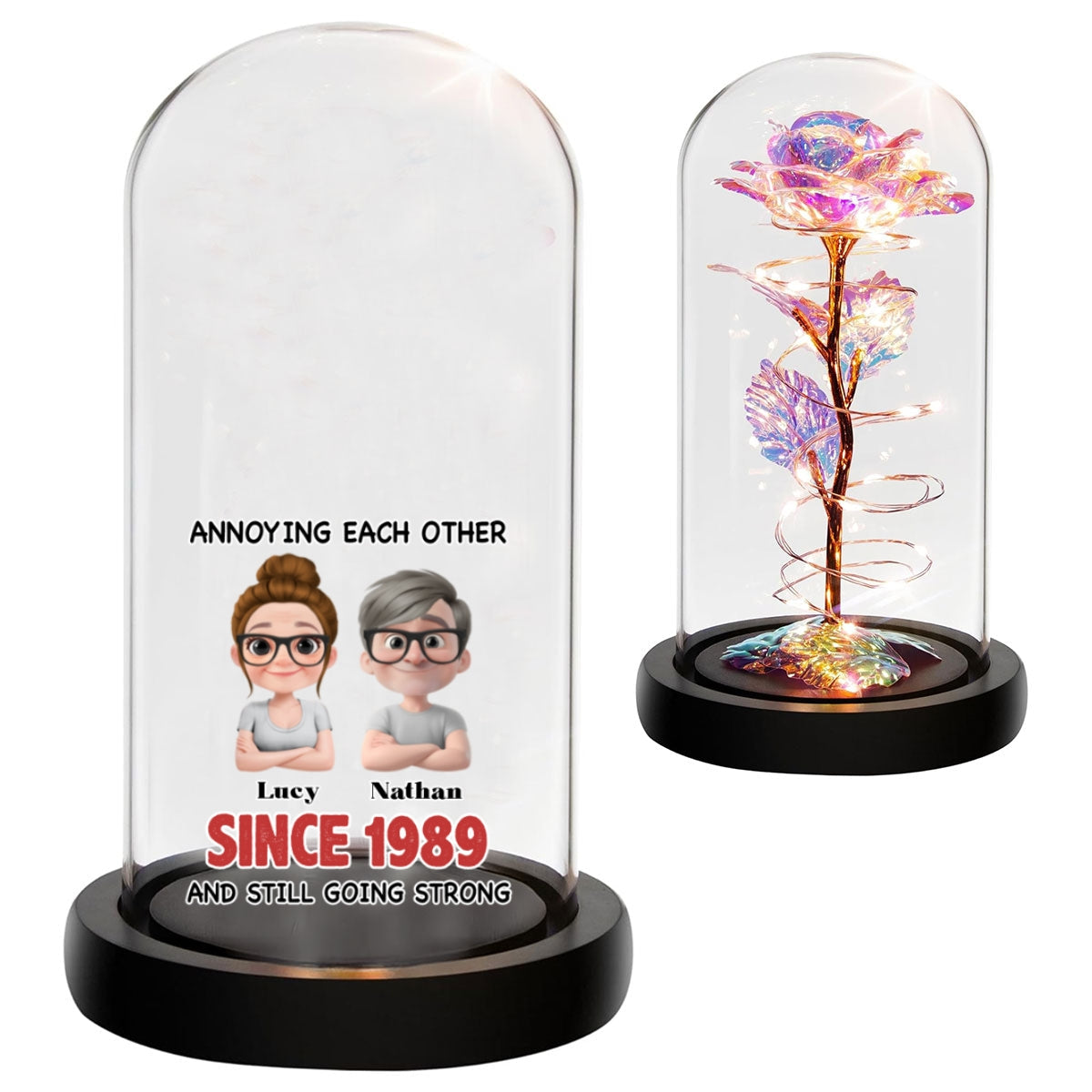 Together Forever - Personalized Custom Sparkly Rose