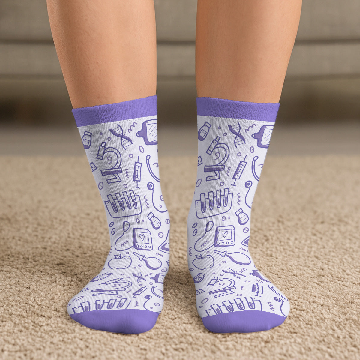 This Nurse Is Off Duty - Personalized Custom Crew Socks