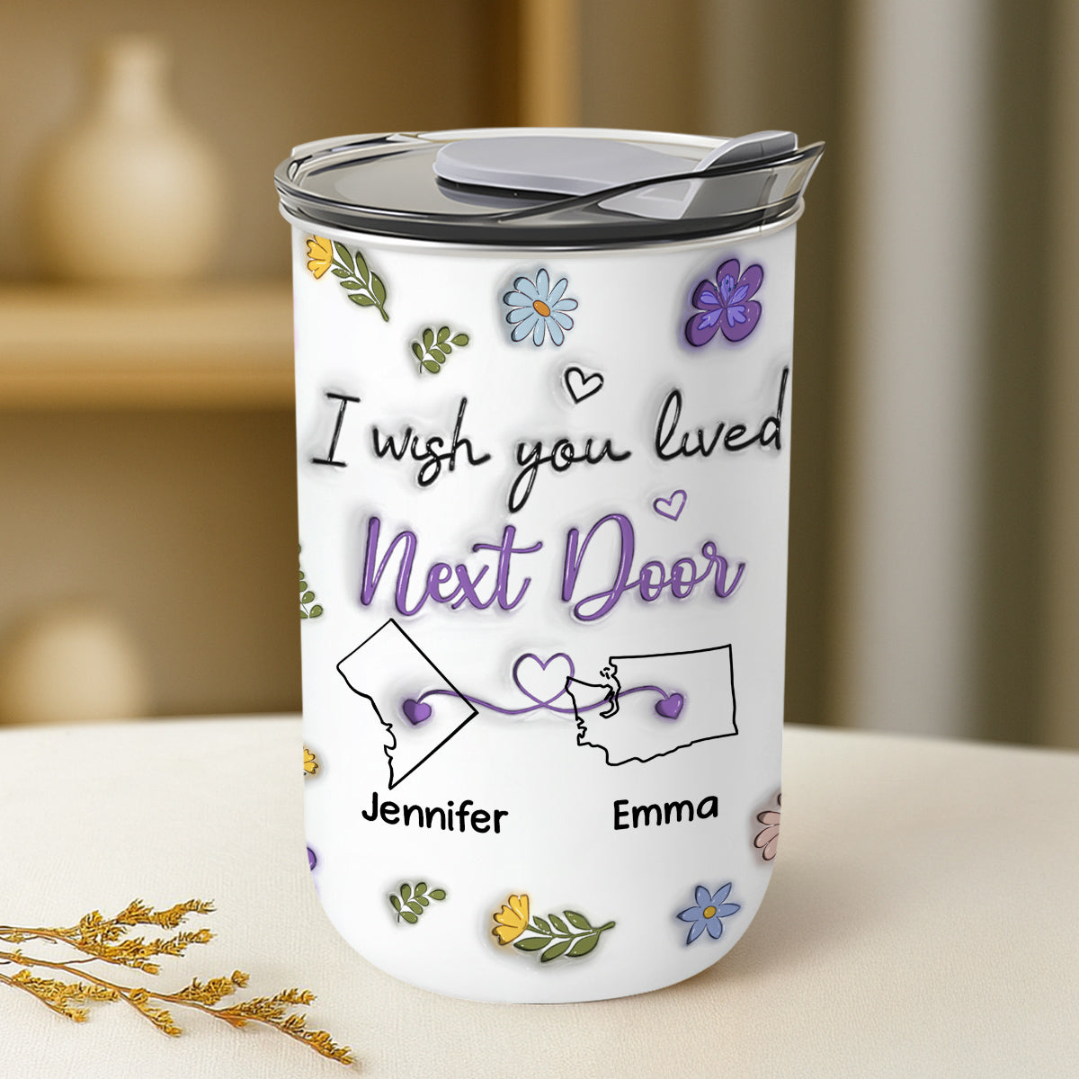 I Wish We Lived Closer - Personalized Custom 10oz Tumbler