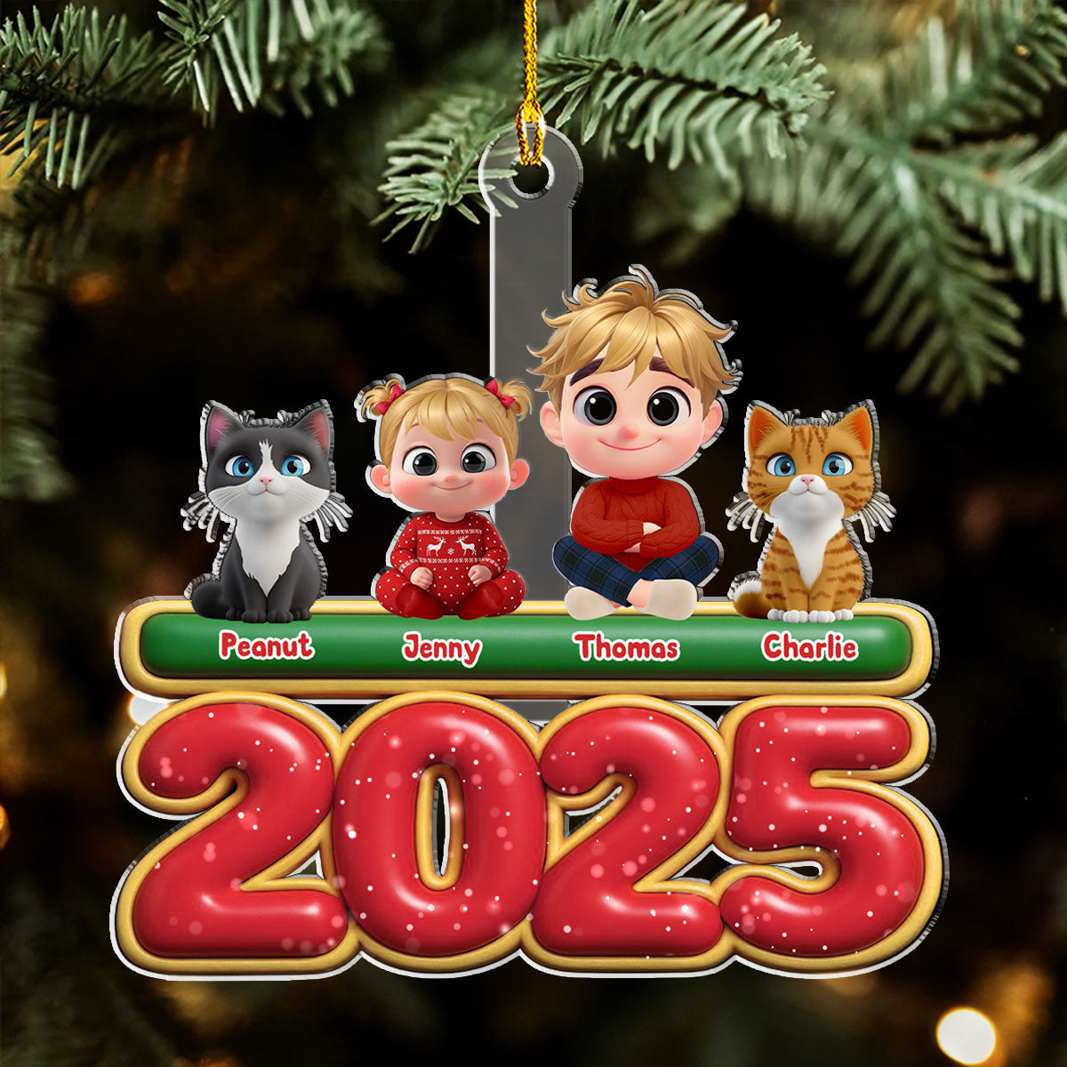 My Kids Is Here Pet Version - Personalized Custom Acrylic Ornament