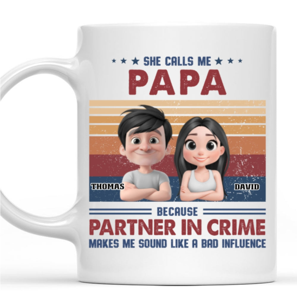 Partner In Crime With My Grandkids - Personalized Custom Coffee Mug