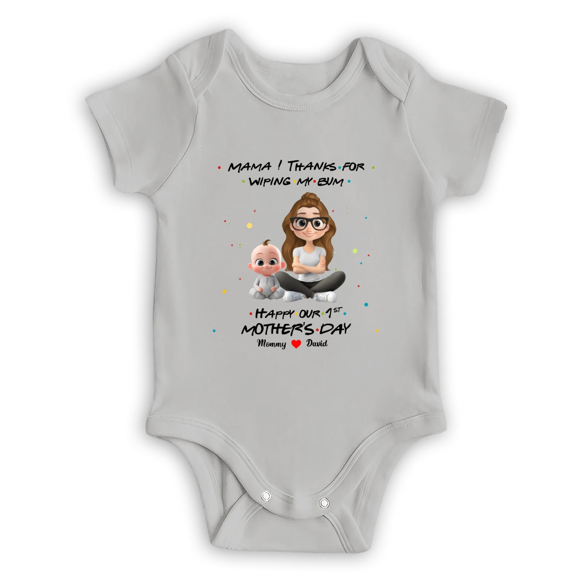 Thank Mommy For Wiping My Bum - Personalized Custom Baby Onesie