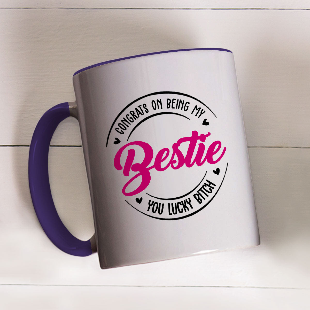 You Lucky Bitch - Personalized Custom Accent Mug