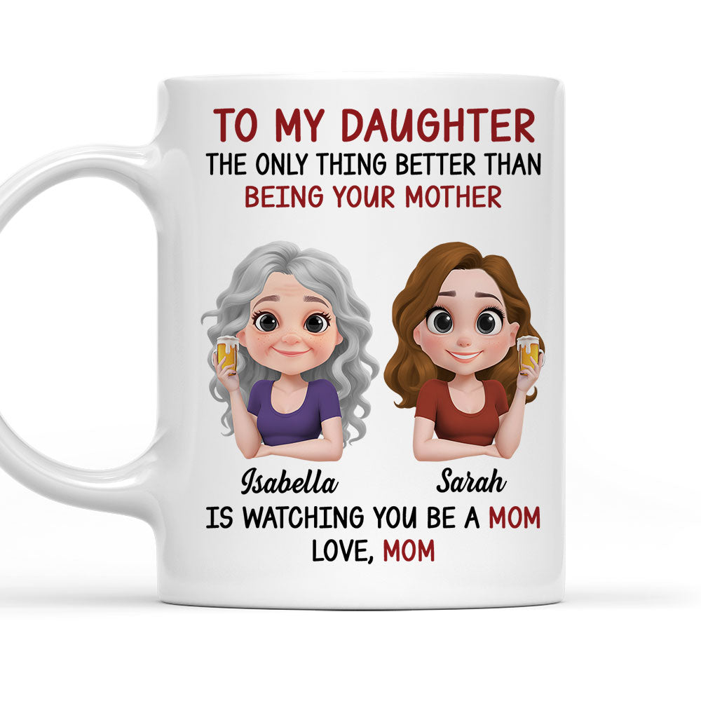 Watching You Be A Mom - Personalized Custom Coffee Mug