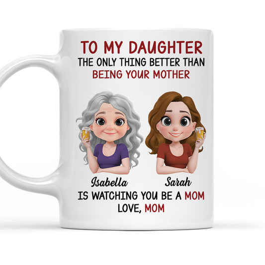 Watching You Be A Mom - Personalized Custom Coffee Mug