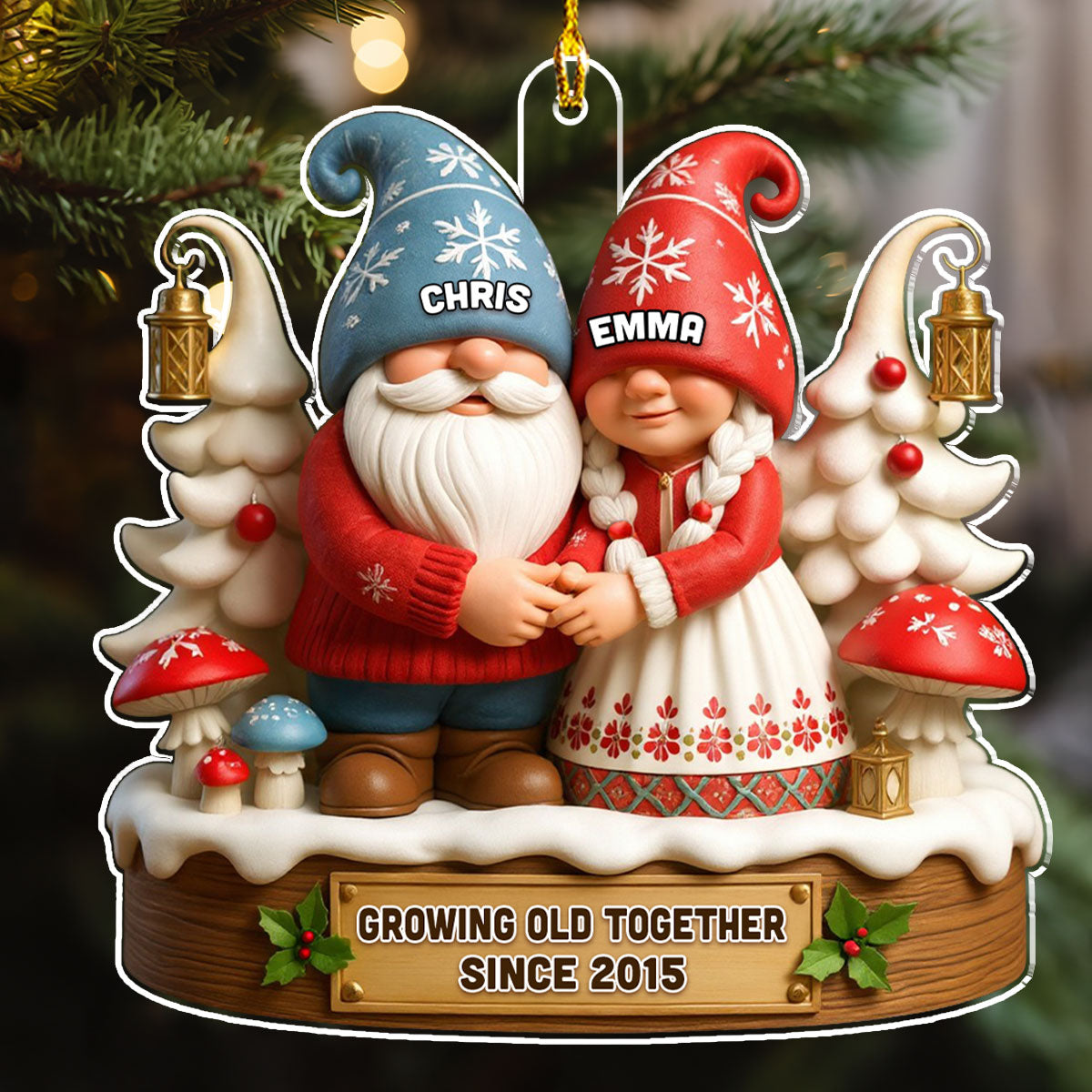 Until Our Hair Turns White - Personalized Custom 3D Effect Acrylic Ornament