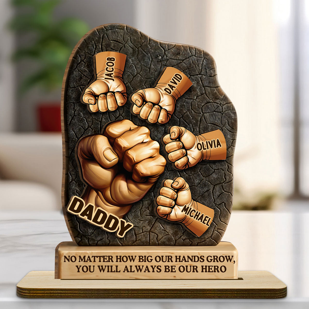 We Will Always Reach For You - Personalized Custom 2-Layer Wood Plaque With Flat Base