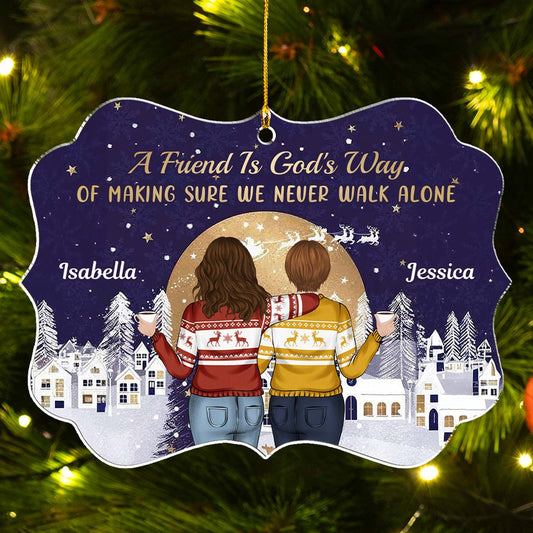 Family Never Walk Alone - Personalized Custom Acrylic Ornament