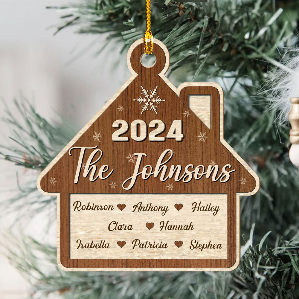 Family Christmas - Personalized Custom Wood Ornament