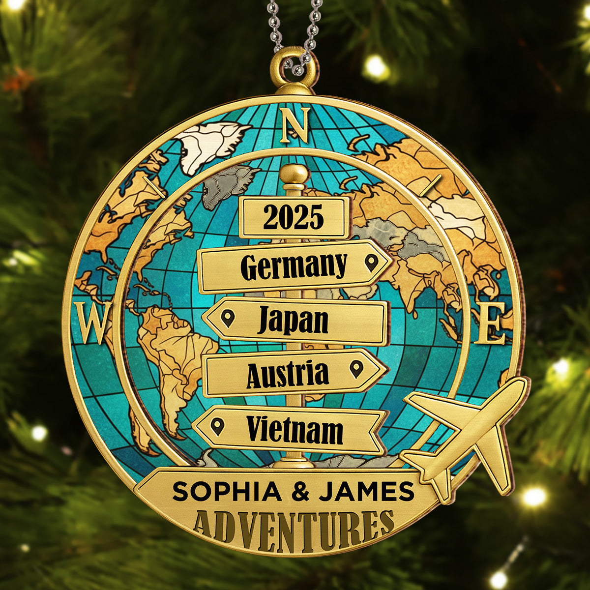Destination Of All Year - Personalized Custom Suncatcher Ornament