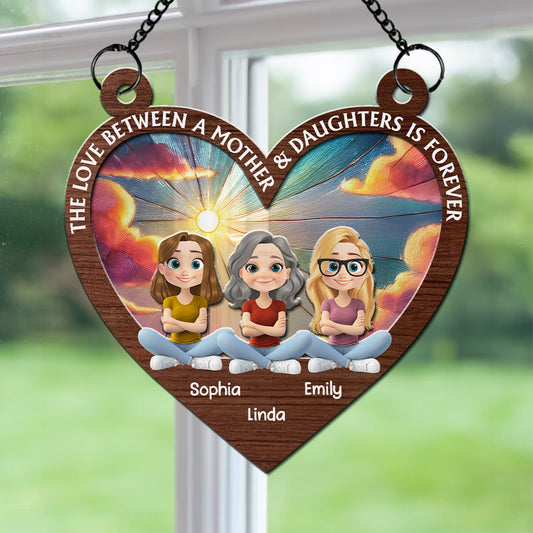 The Love Between Mother And Daughter - Personalized Custom Suncatcher