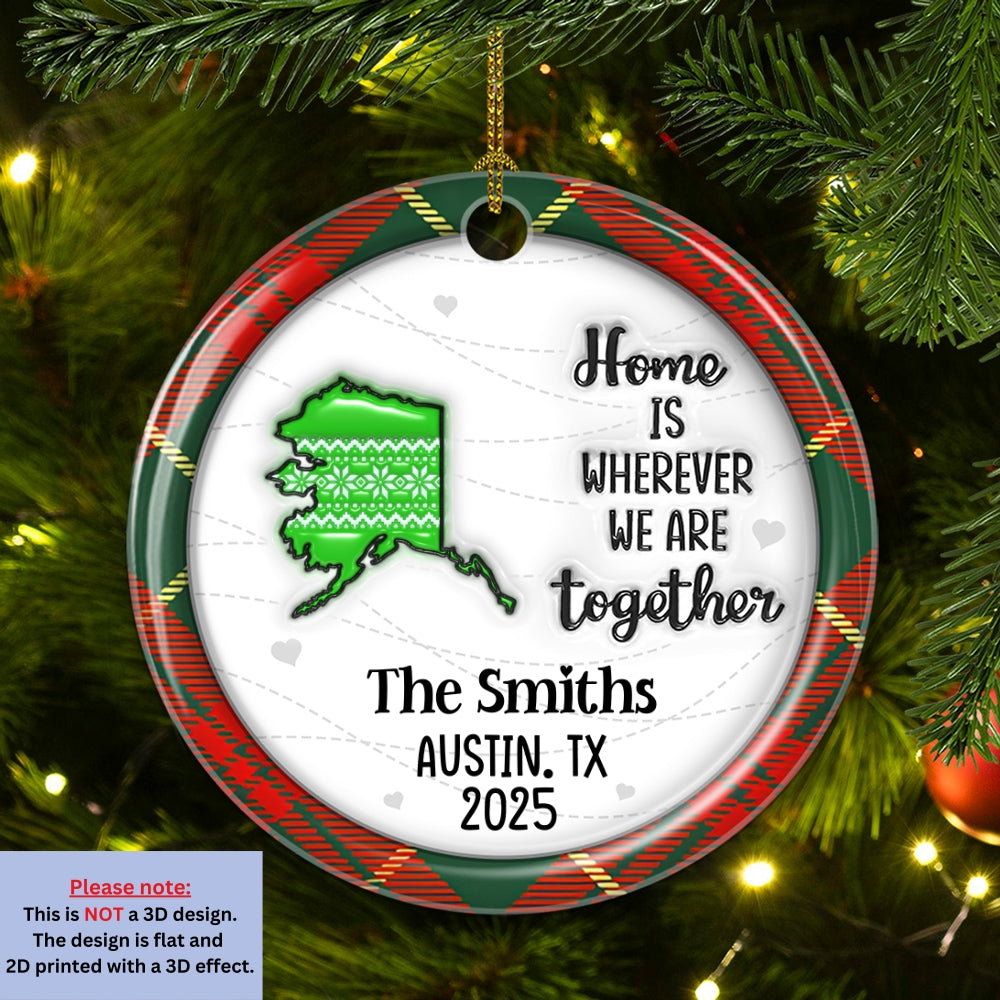 We Are Together Family - Personalized Custom 3D Inflated Effect Ceramic Ornament