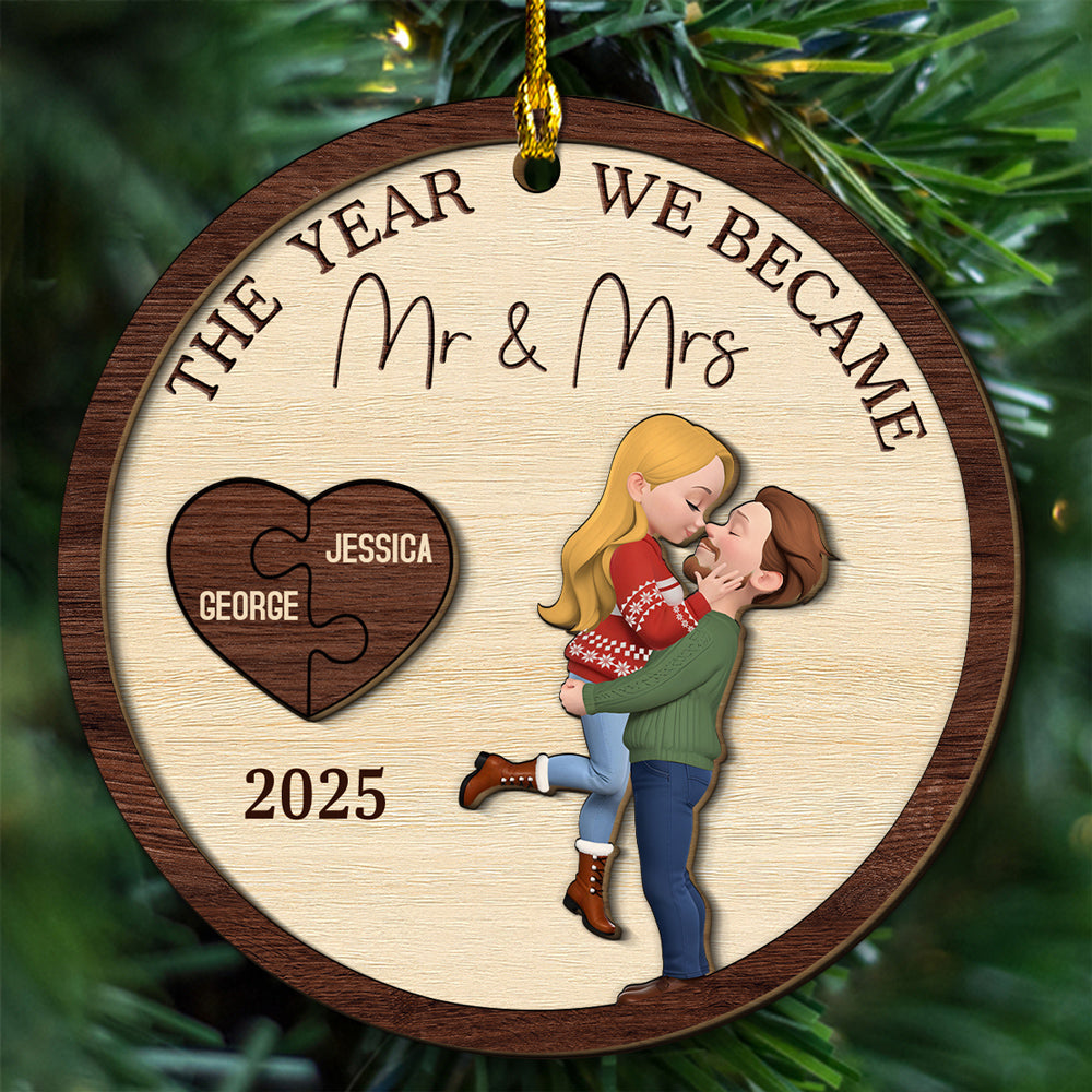 You Complete My Whole Heart - Personalized Custom Freeshape 2-Layered Wood Ornament