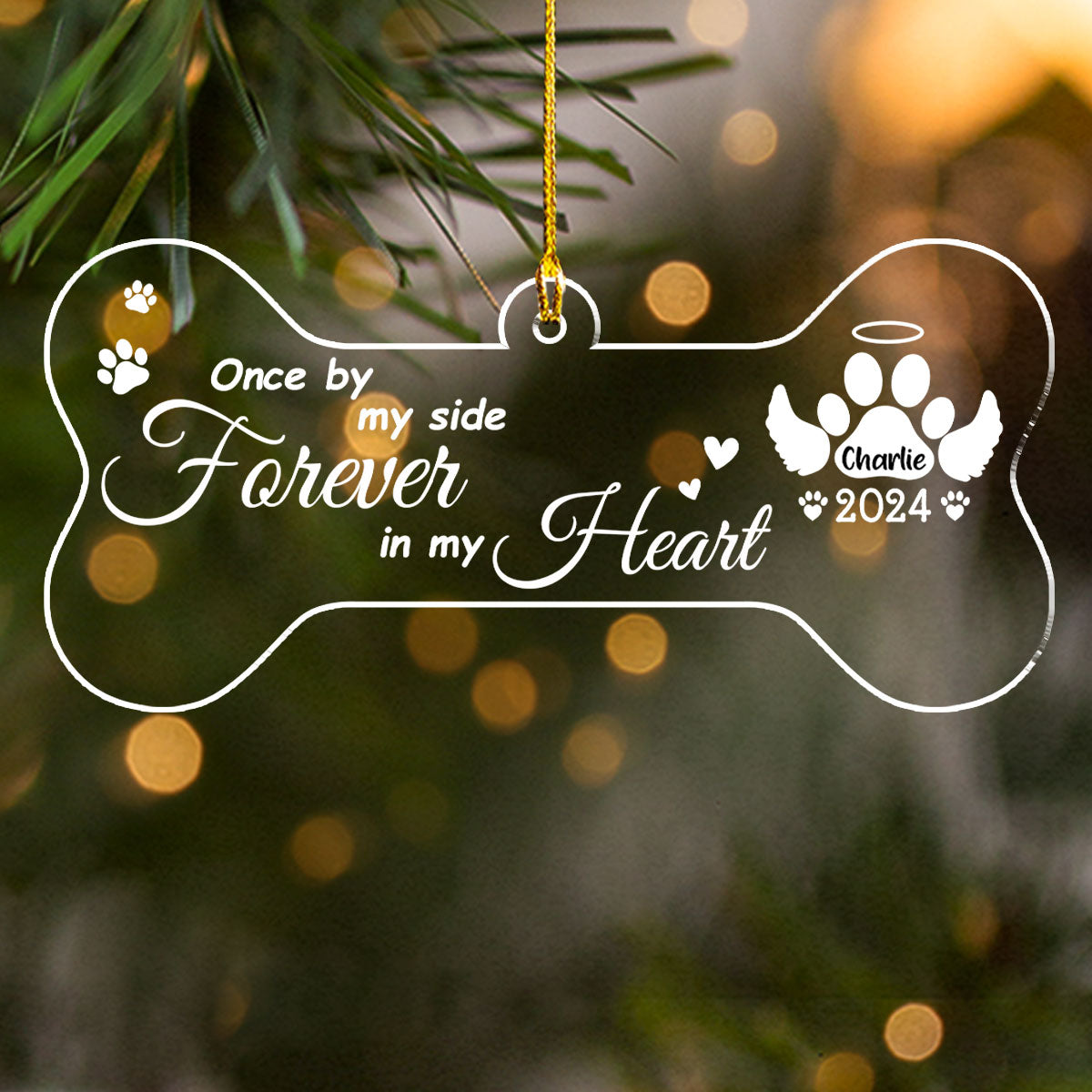 Once By My Side Forever In My Heart - Personalized Custom Acrylic Ornament