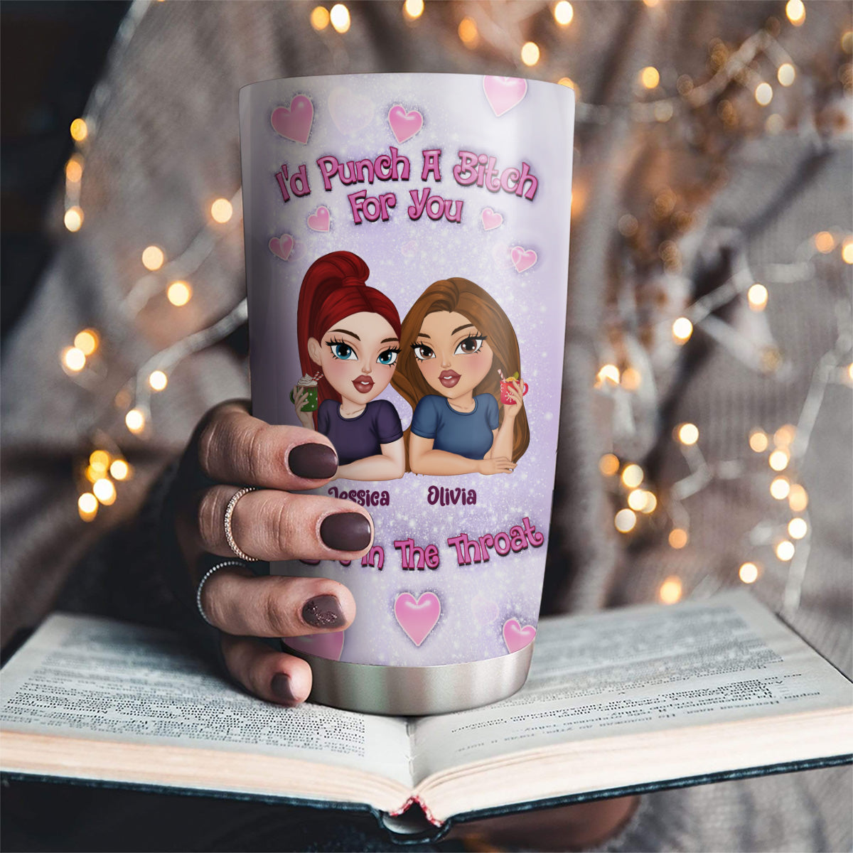 Bestie Together - Personalized Custom 3D Inflated Effect Tumbler
