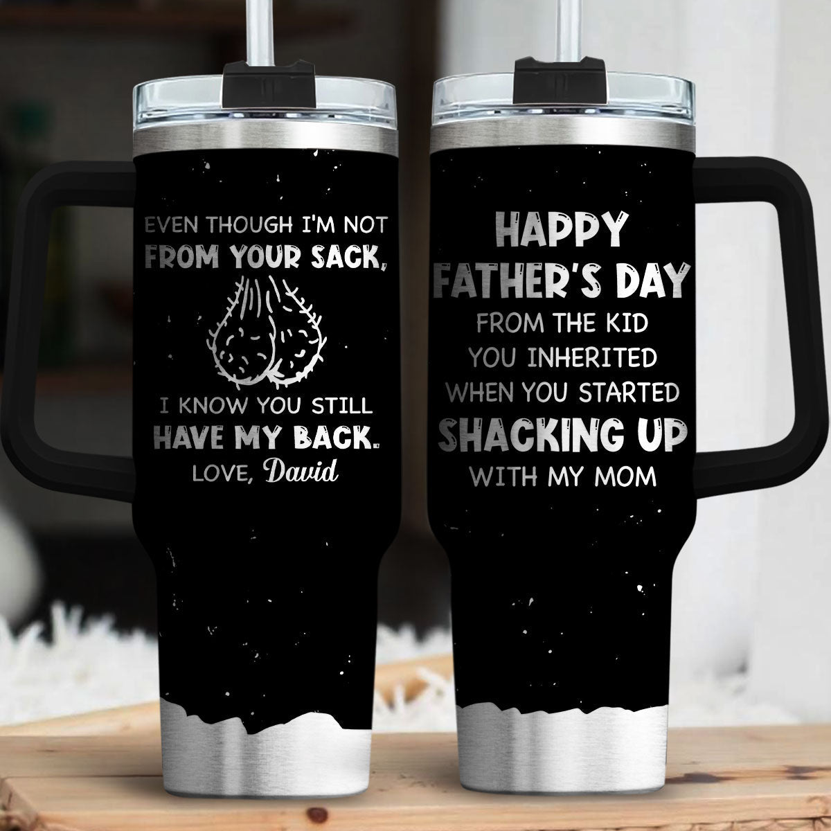 From Your Sack - Personalized Custom Engraved 40oz Tumbler With Handle