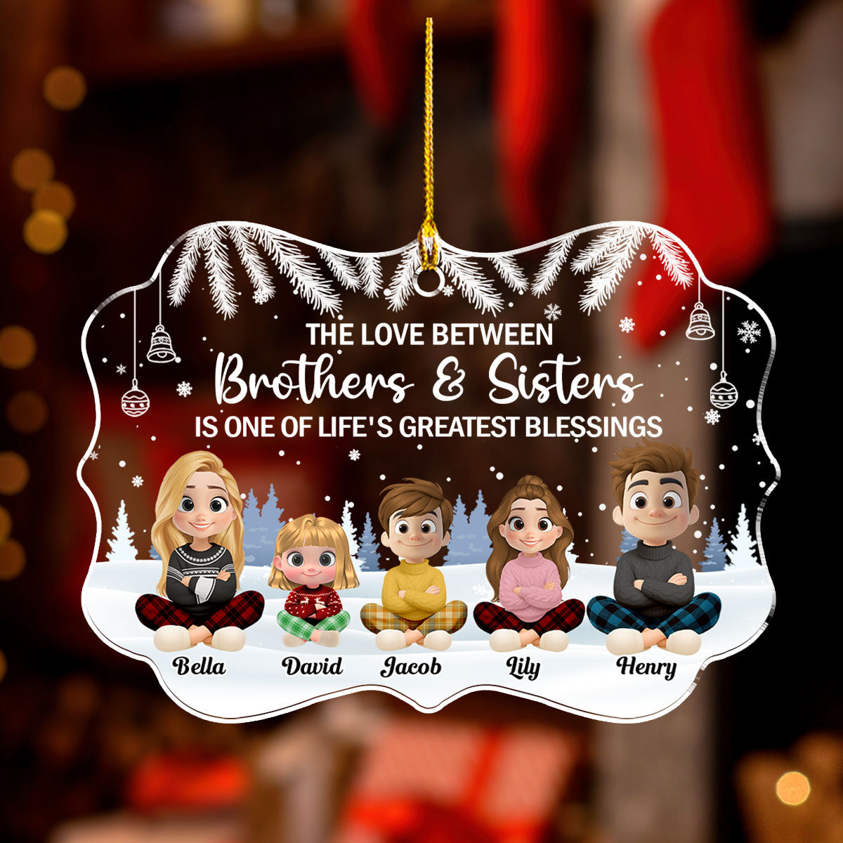 The Blessing Of Being Siblings - Personalized Custom Acrylic Ornament