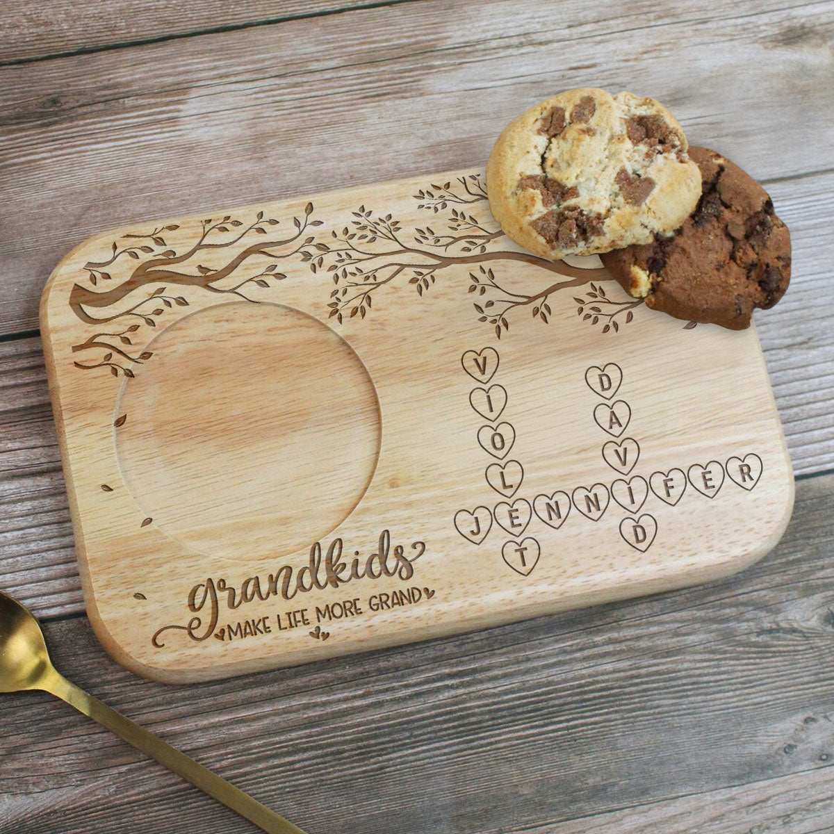 Grandkids Make Life GrandYou - Personalized Custom Wooden Treat Board