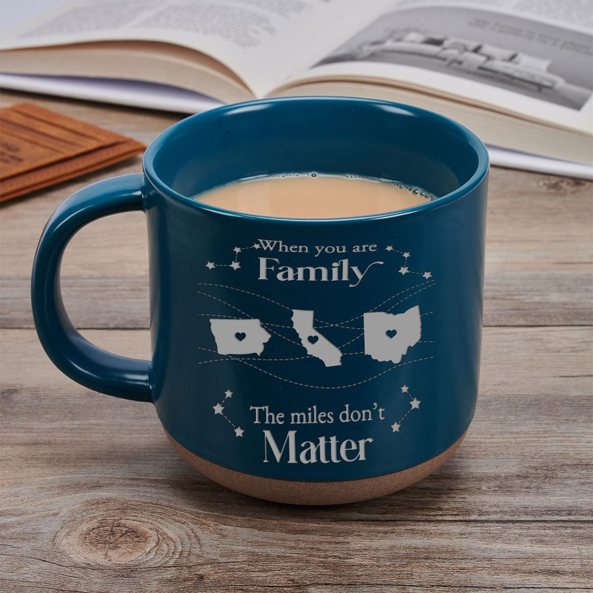 When You Are Family, Distance Does Not Matter - Personalized Custom Pottery Mug