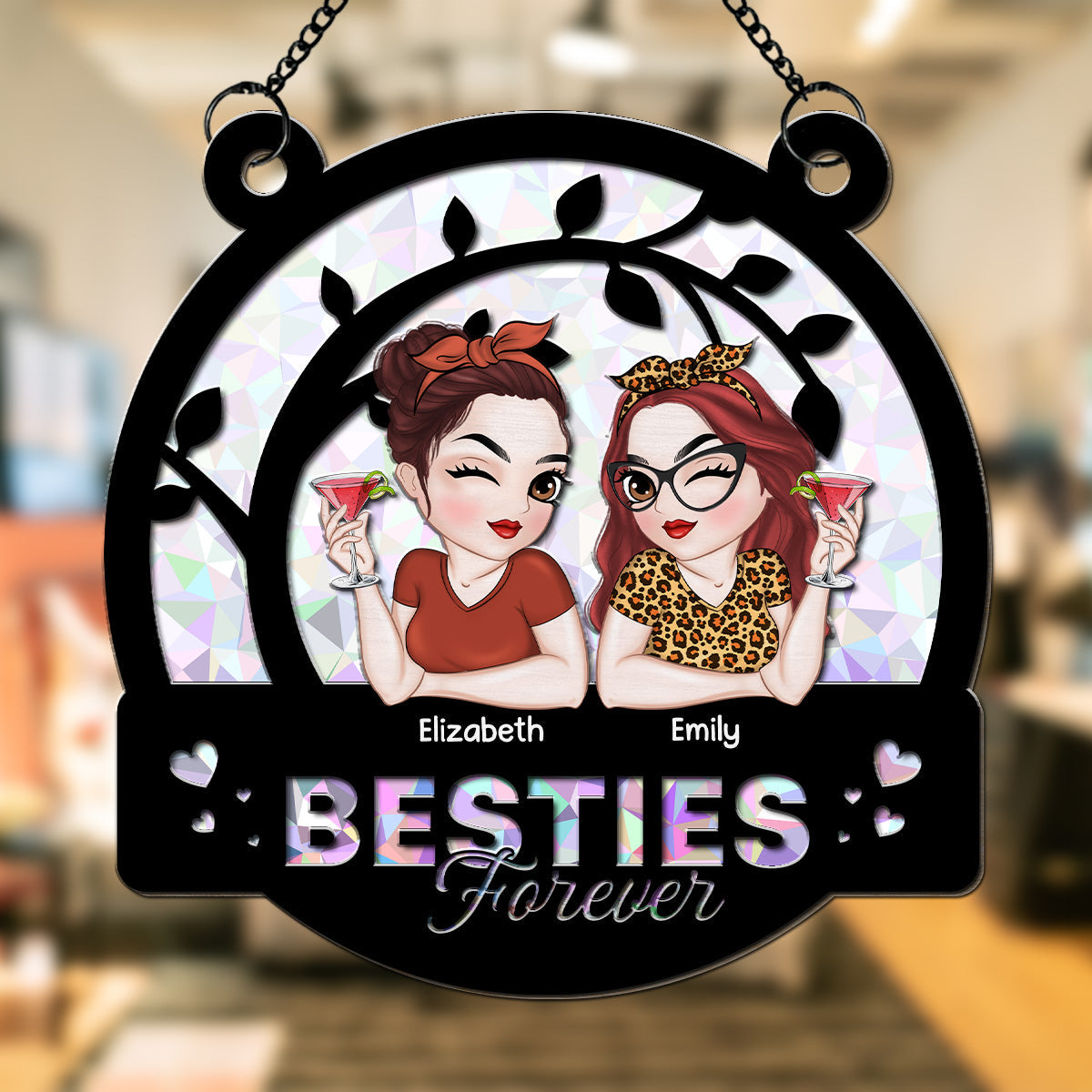 Sisters Forever - Personalized Custom Suncatcher