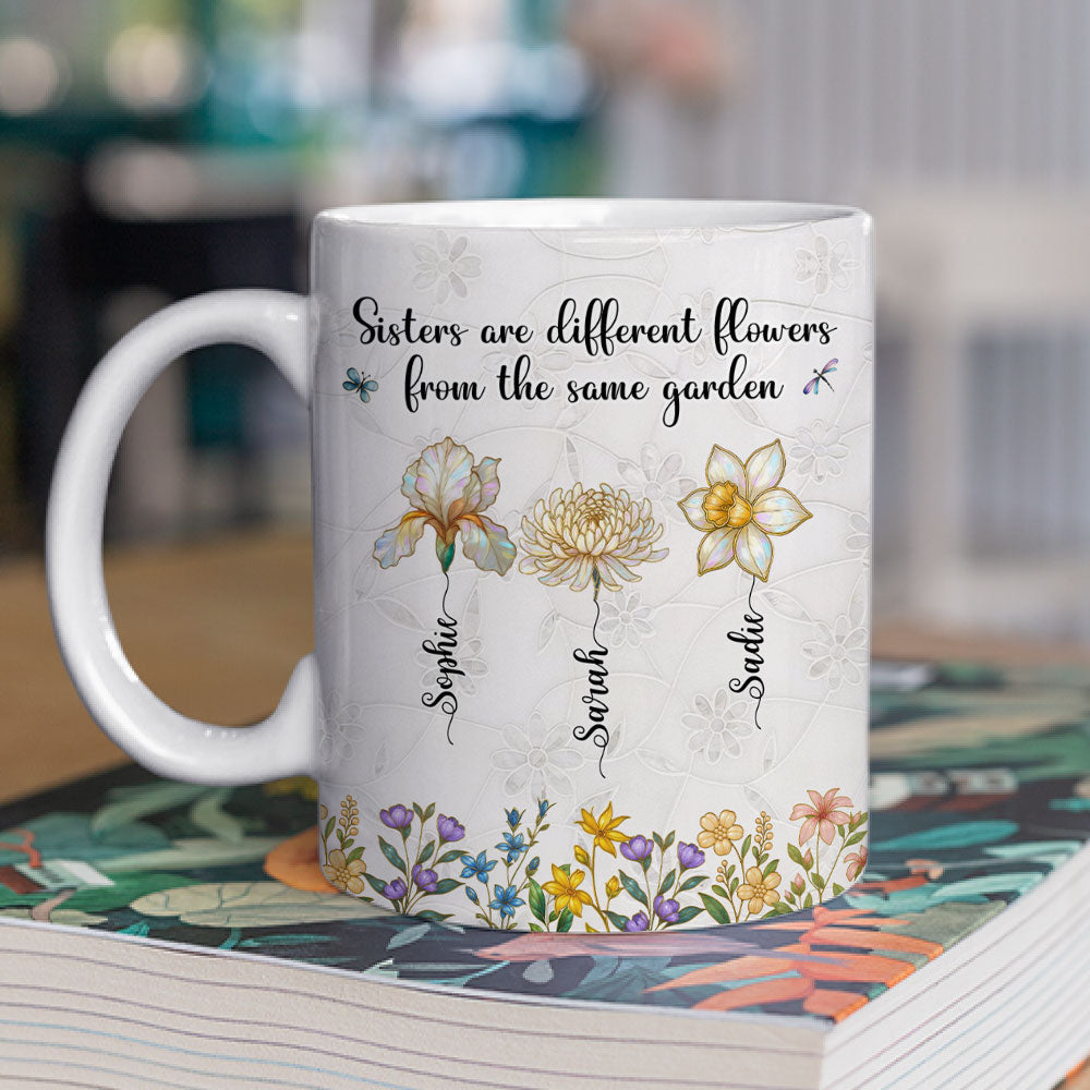 Sisters Are Flowers Mother Of Pearl - Personalized Custom Coffee Mug