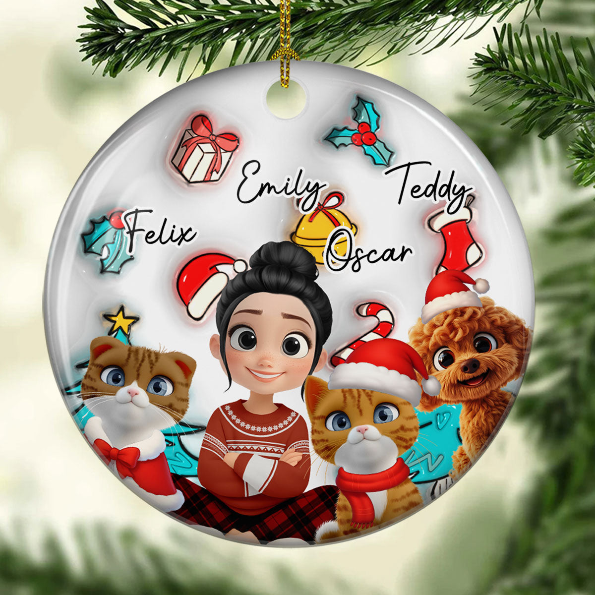 Santa Is Coming To Them - Personalized Custom 3D Inflated Effect Ceramic Ornament