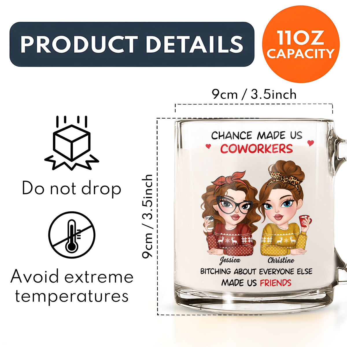 Chance Made Us Colleagues - Personalized Custom Glass Mug