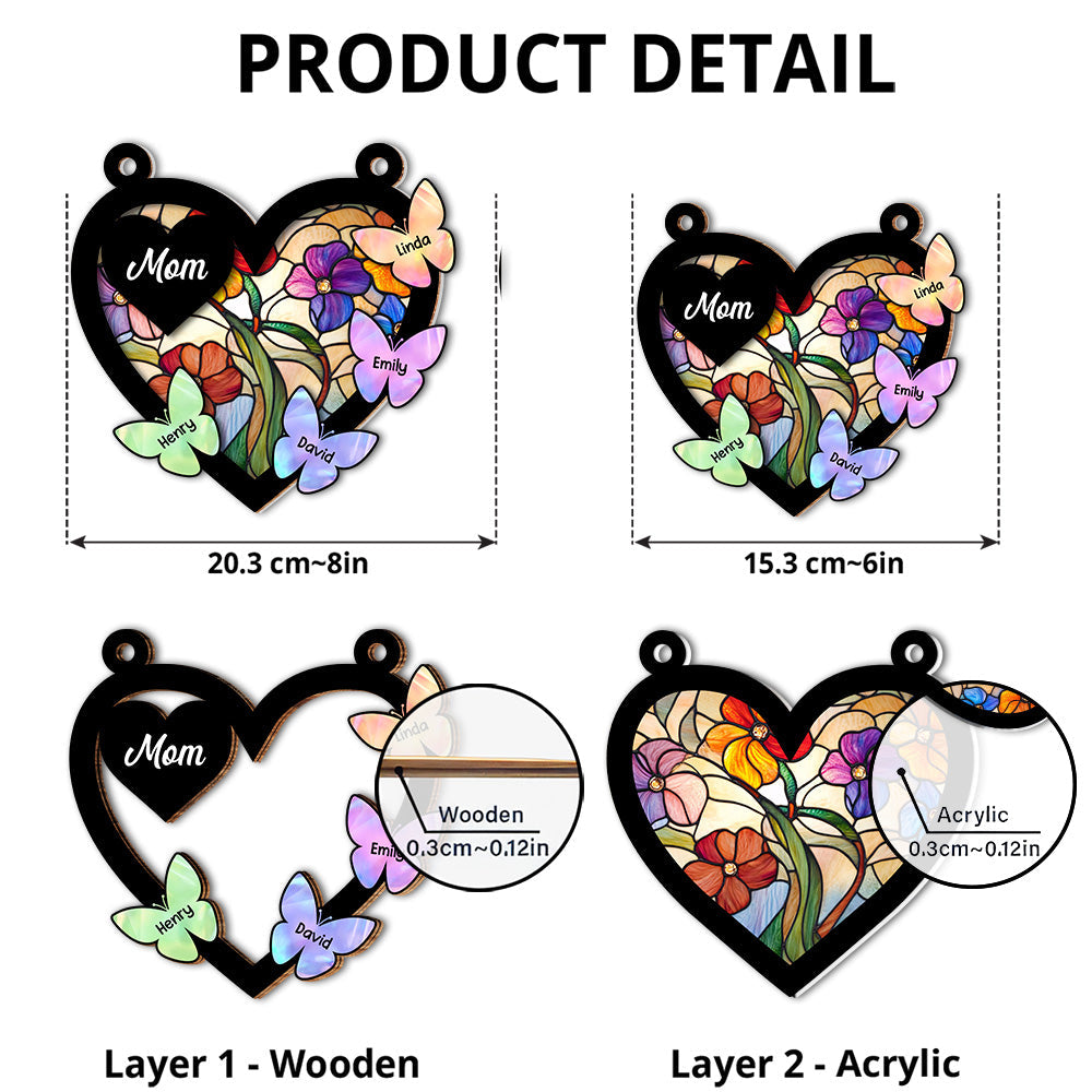 Butterfly Of Love - Personalized Custom Suncatcher