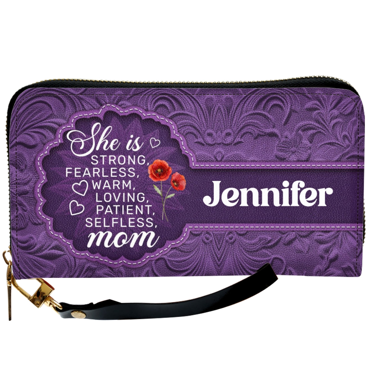 She Is Mom - Personalized Custom Leather Wallet