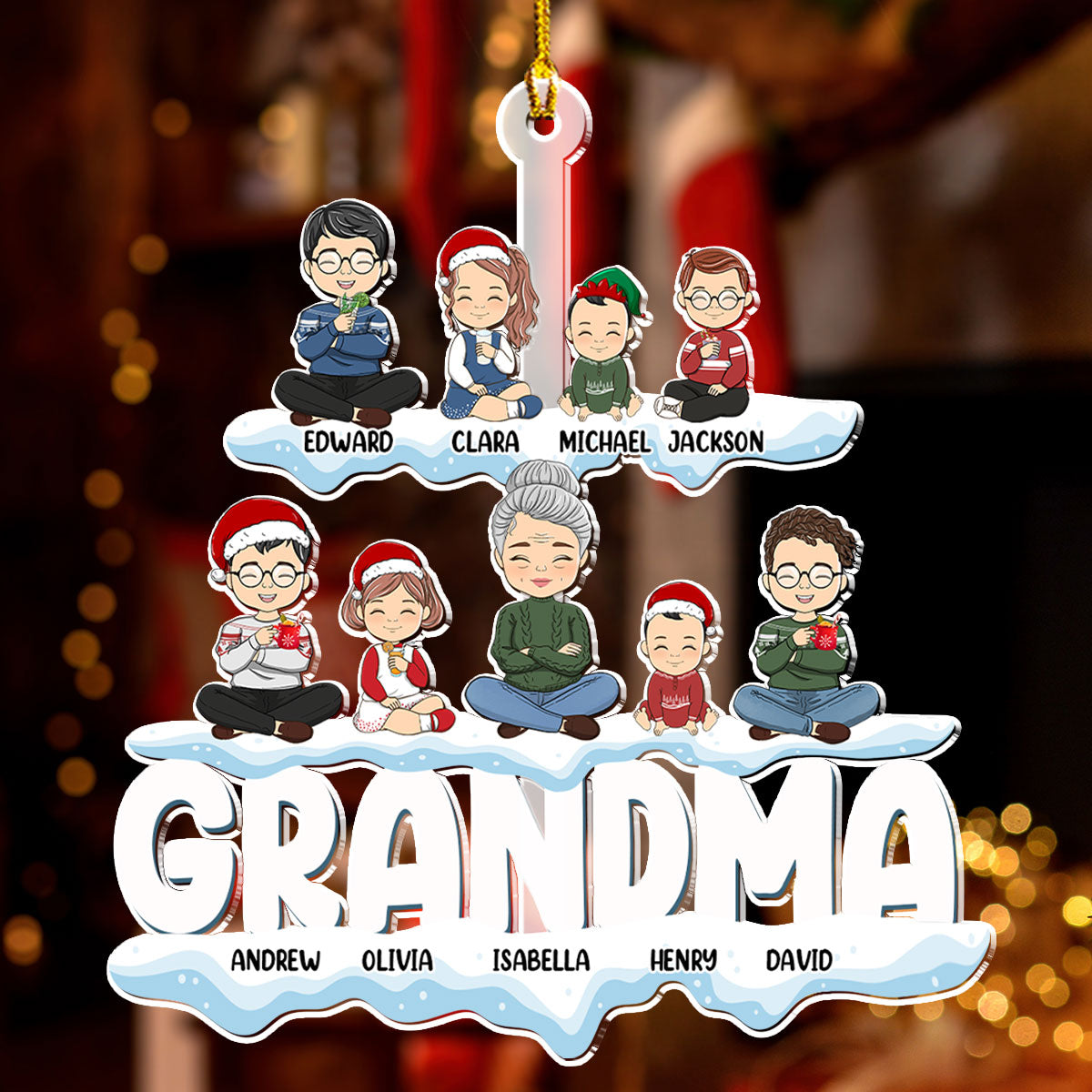Grandparents And Kids - Personalized Custom Acrylic Ornament