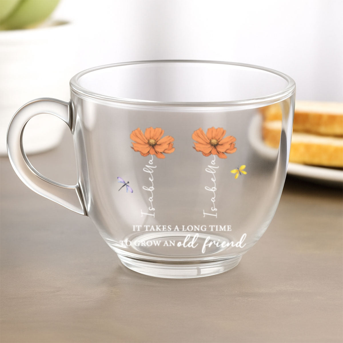 It Takes A Long Time - Personalized Custom Glass Tea Cup
