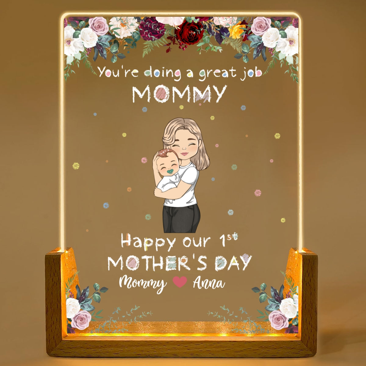 Best Mommy - Personalized Custom Plaque With Walnut Base