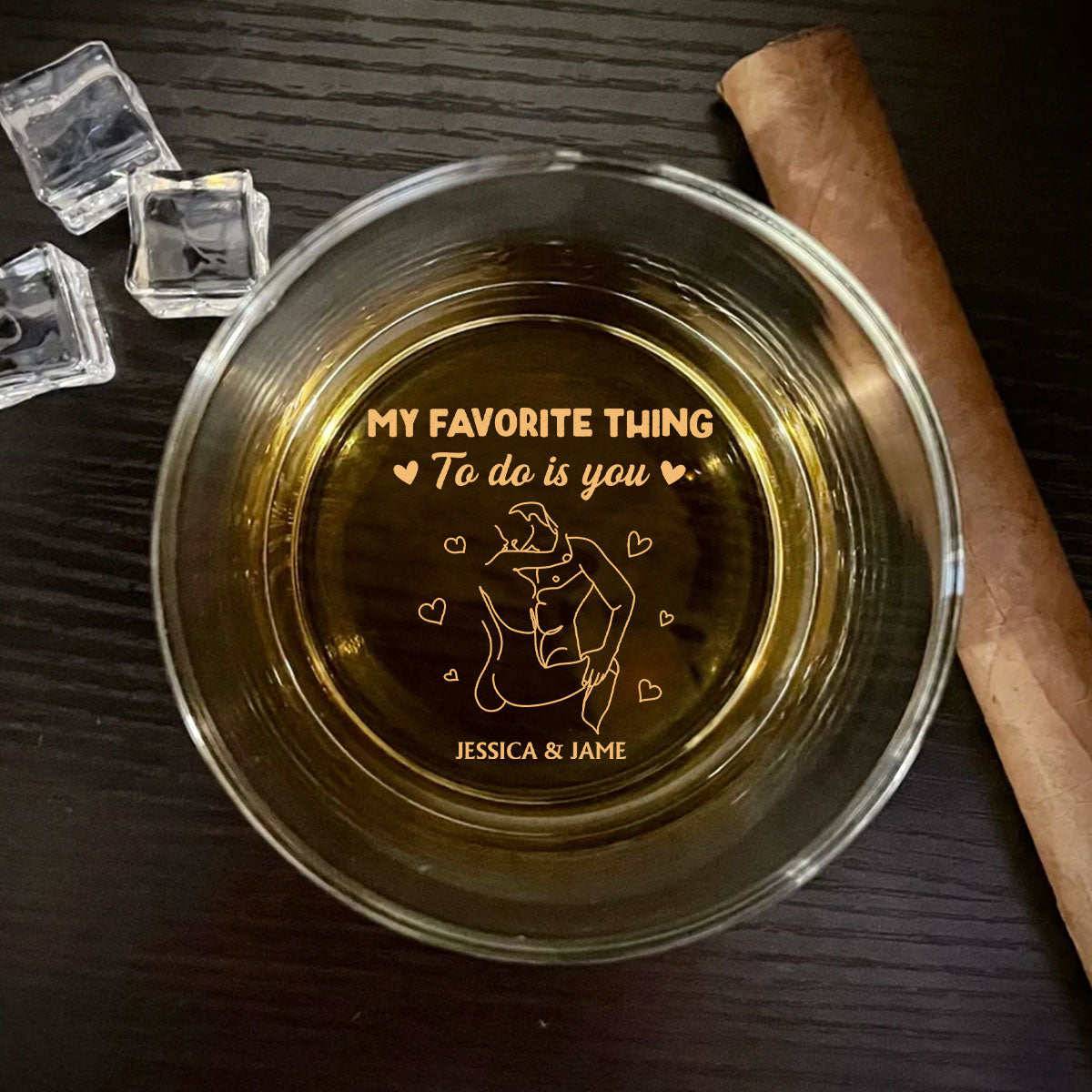 My Favorite Thing To Do - Personalized Custom Engraved Whiskey Glass