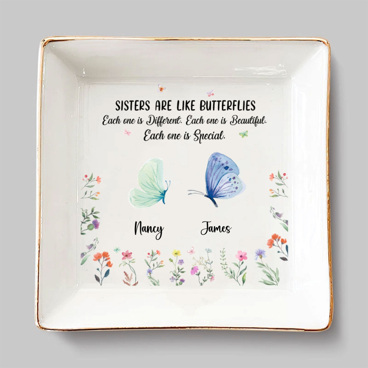 Sister Are The Gardeners Of Our Souls - Personalized Custom Jewelry Dish