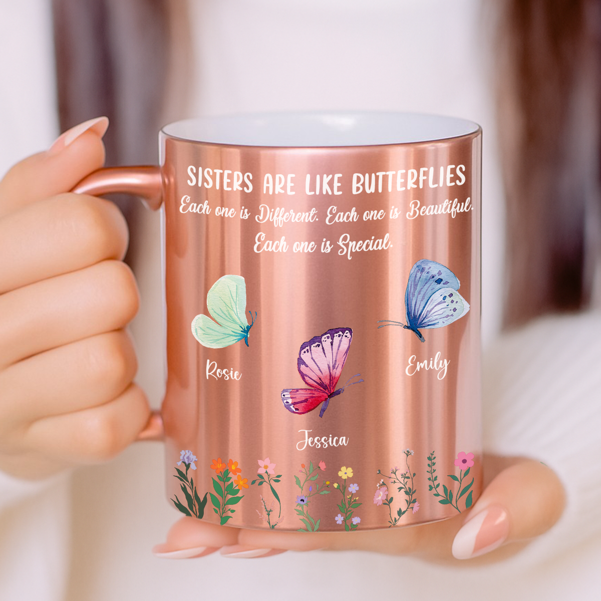 Sister Are The Gardeners Of Our Souls - Personalized Custom Metallic Mug