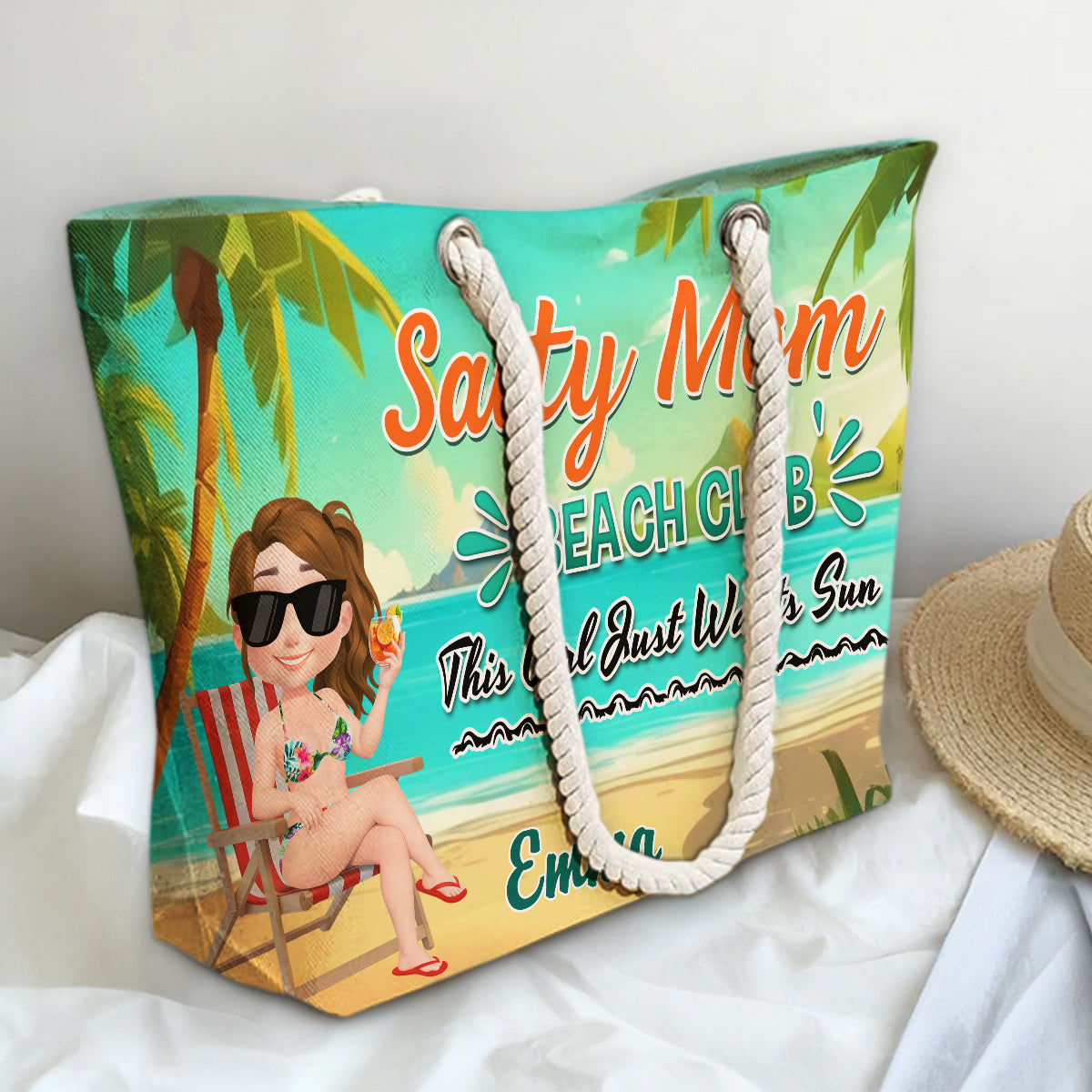 Moms Just Wanna Beach More - Personalized Custom Beach Bag