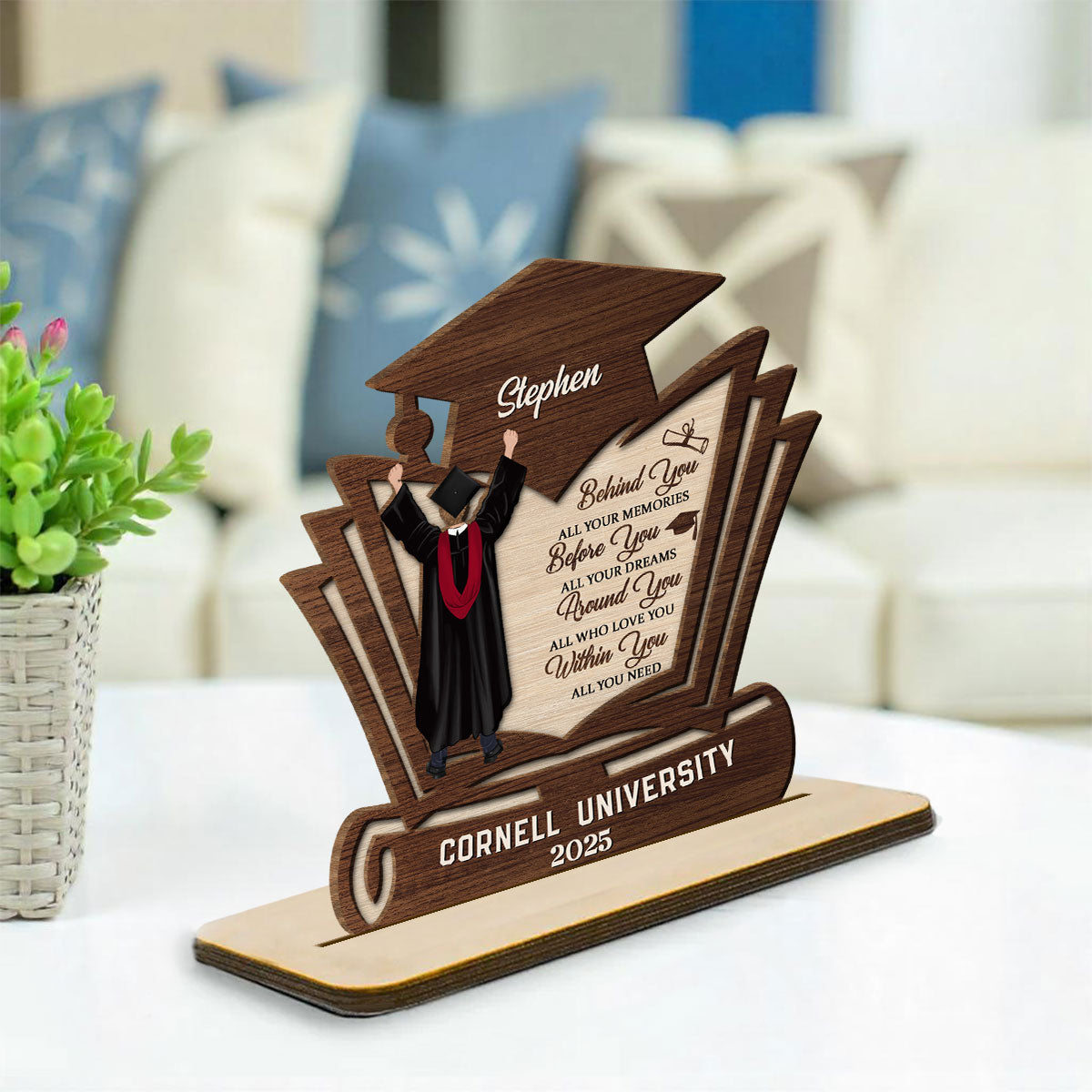 Before You All Your Dreams - Personalized Custom 2-Layer Wood Plaque With Flat Base
