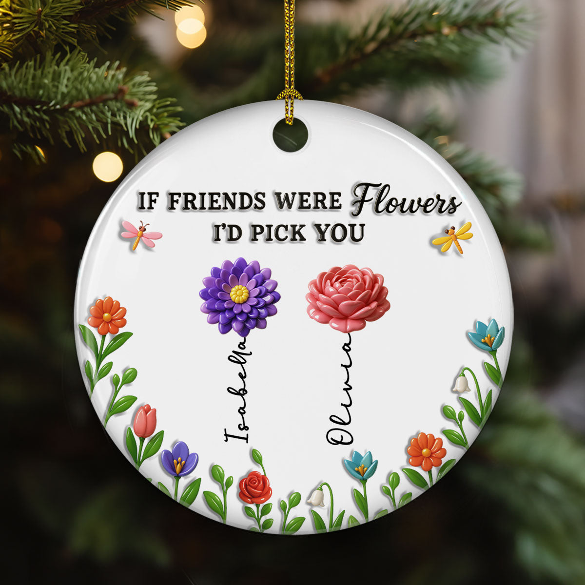 We Bloom Better Together Always - Personalized Custom 3D Inflated Effect Ceramic Ornament