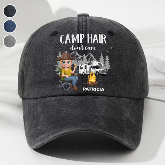Life Is Better Around A Campfire - Personalized Custom Vintage Washed Denim Cap