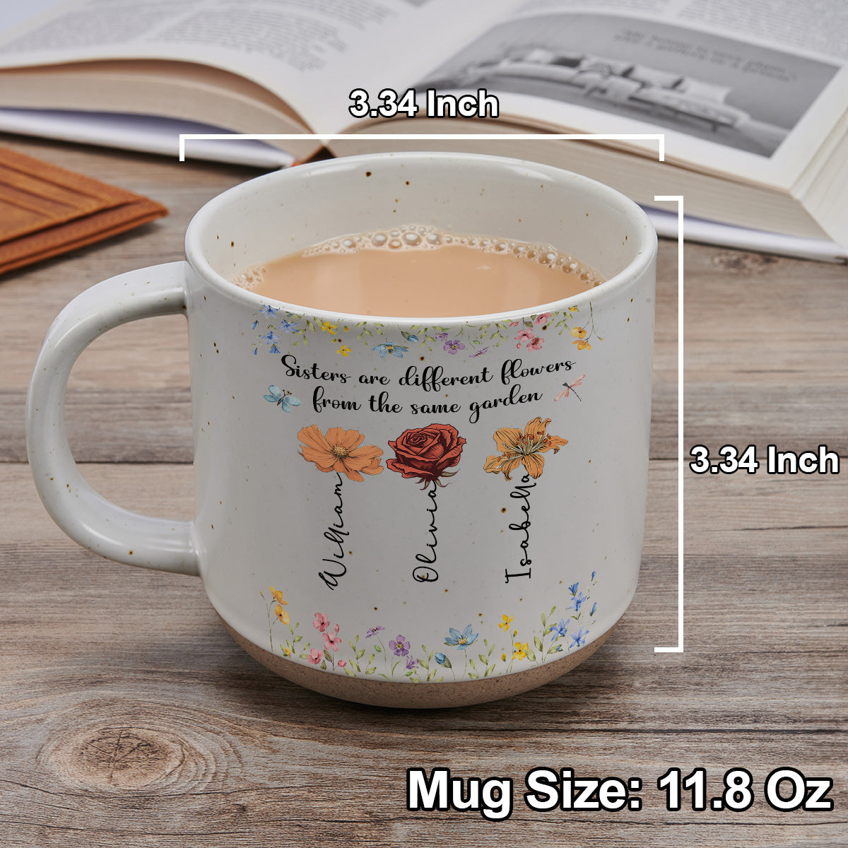 Sisters Are Different Flowers From The Same Garden - Personalized Custom Pottery Mug