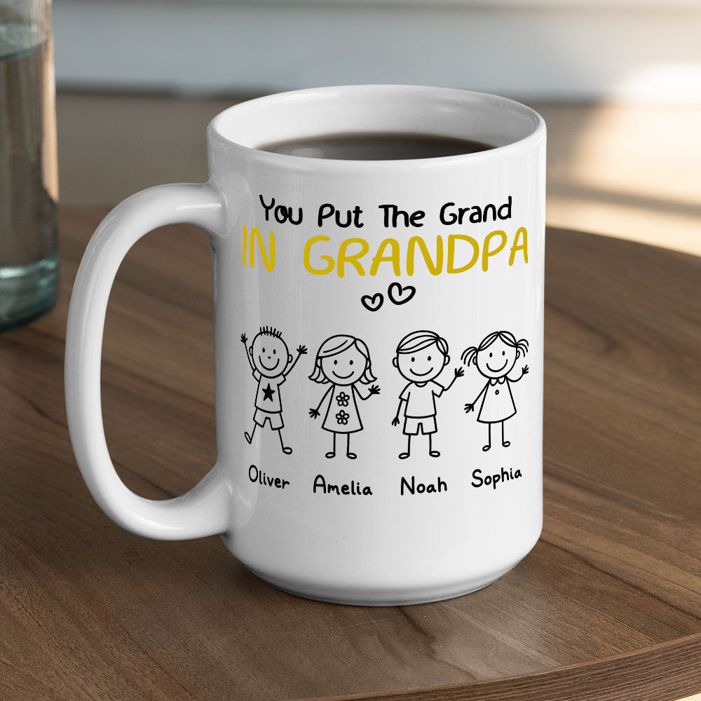 You Make Grandpa Look Grand - Personalized Custom Coffee Mug
