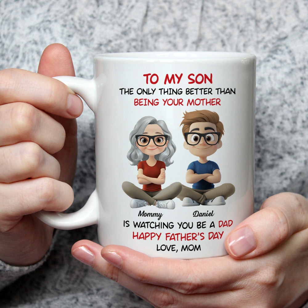 To My Son Cartoonize - Personalized Custom Coffee Mug