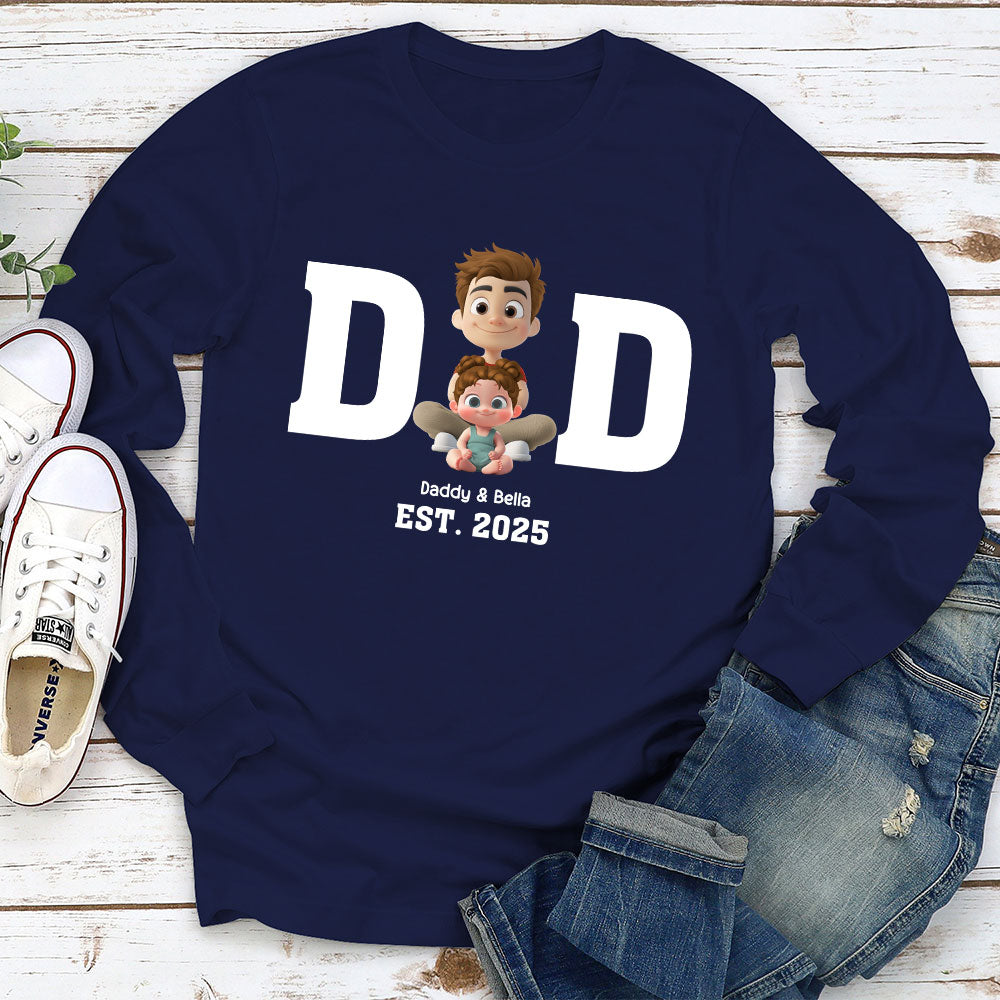 Happy Kids With Dad - Personalized Custom Shirt